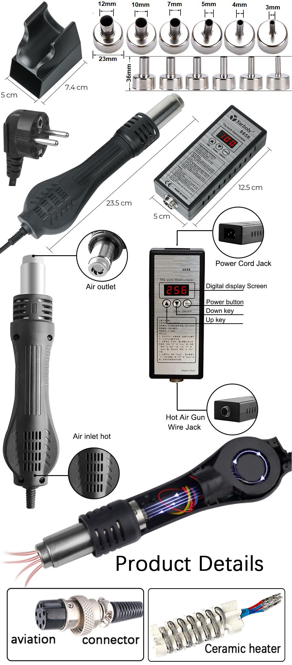 Sopldador por aire ajustable